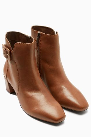 Forever Comfort Leather Buckle Boots